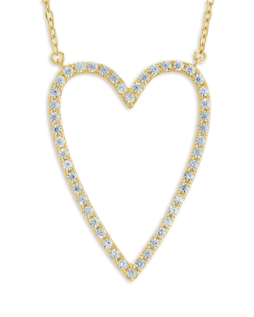 Sterling Silver Margit Pavé Heart Necklace