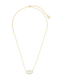 Sterling Silver Ulrika Pavé Evil Eye Necklace