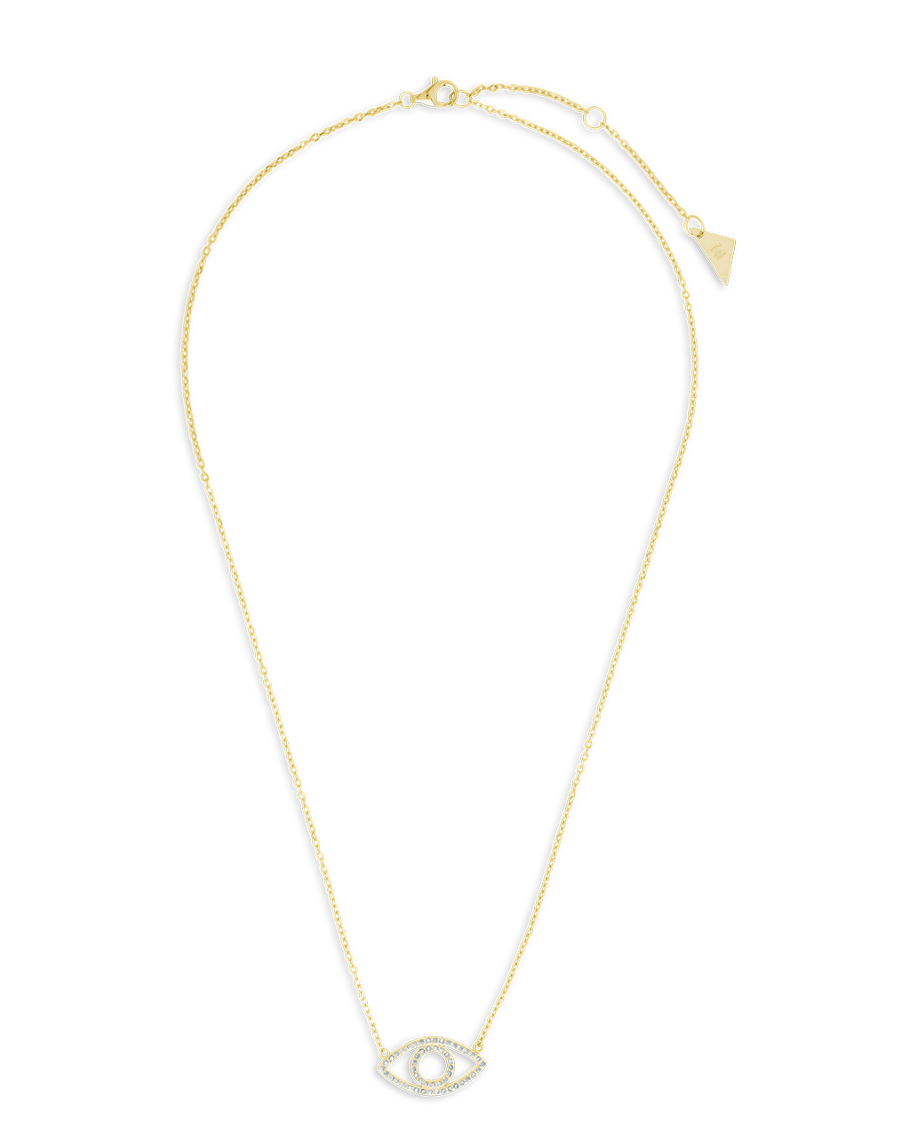 Sterling Silver Ulrika Pavé Evil Eye Necklace