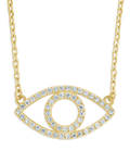 Sterling Silver Ulrika Pavé Evil Eye Necklace