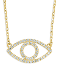 Sterling Silver Ulrika Pavé Evil Eye Necklace