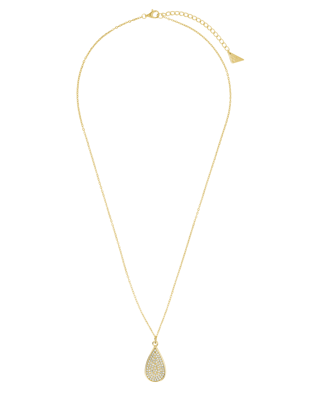 Pave CZ Tear Drop Pendant - Sterling Forever