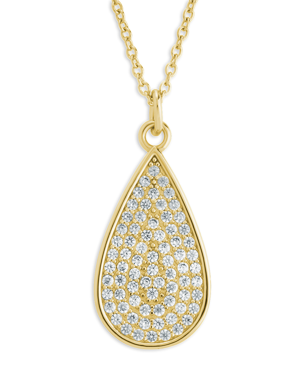 Pave CZ Tear Drop Pendant