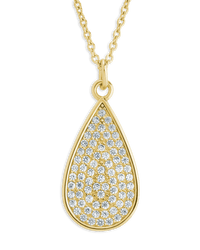 Pave CZ Tear Drop Pendant - Sterling Forever