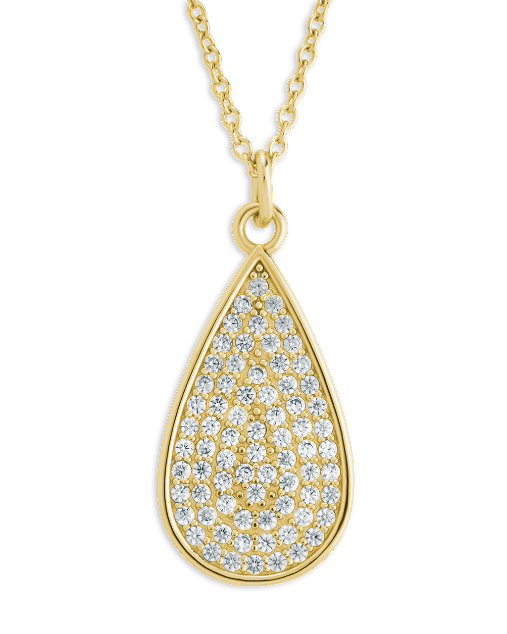 Pave CZ Tear Drop Pendant - Sterling Forever