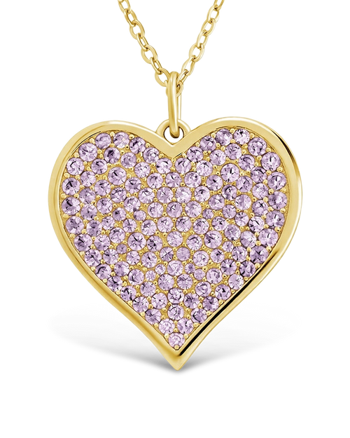 希少 WILD HEART ネックレス　アメジスト　ストーン　フェザー Sterling Silver Amethyst CZ Statement Heart Pendant – Sterling Forever