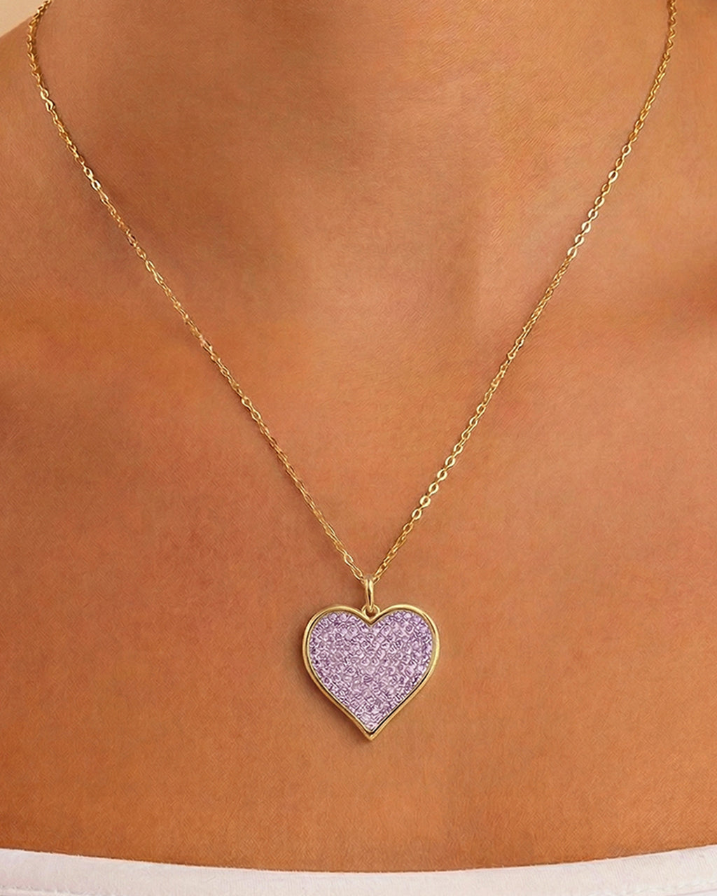 Sterling Silver Amethyst CZ Statement Heart Pendant – Sterling Forever