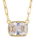 Sterling Silver Elongated Cushion Paperclip Chain Necklace