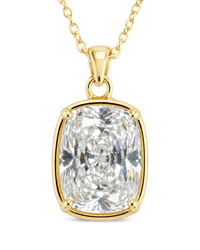Sterling Silver Elongated Cushion Necklace