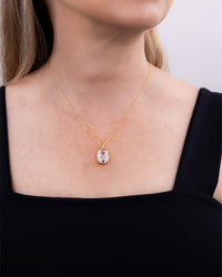 Sterling Silver Elongated Cushion Necklace