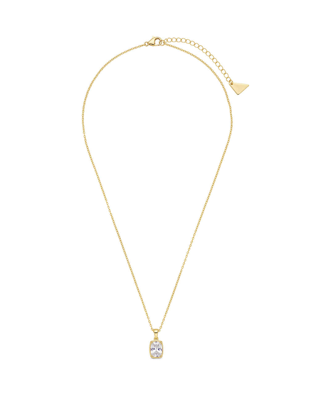 Sterling Silver Mini Elongated Cushion Necklace