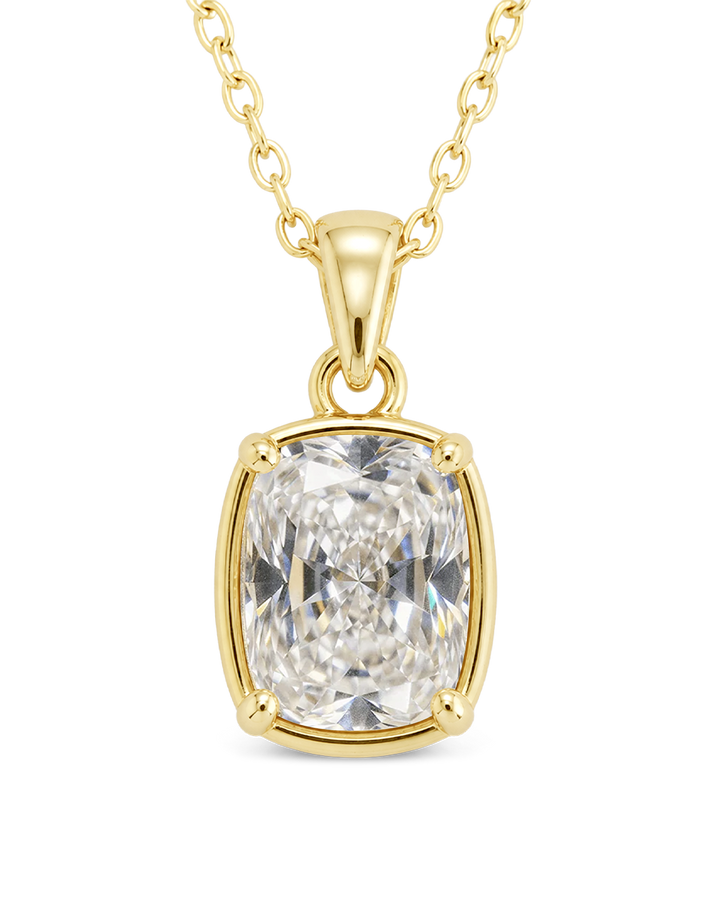 Sterling Silver Mini Elongated Cushion Necklace