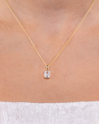 Sterling Silver Mini Elongated Cushion Necklace