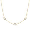 Sterling Silver Elongated Cushion Stationed Chain Necklace