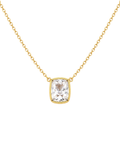 Sterling Silver Elongated Cushion Drop Necklace