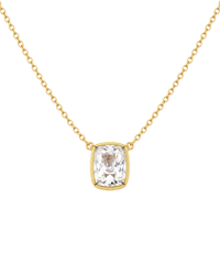 Sterling Silver Elongated Cushion Drop Necklace