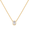 Sterling Silver Mini Elongated Cushion Drop Necklace