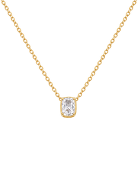 Sterling Silver Mini Elongated Cushion Drop Necklace