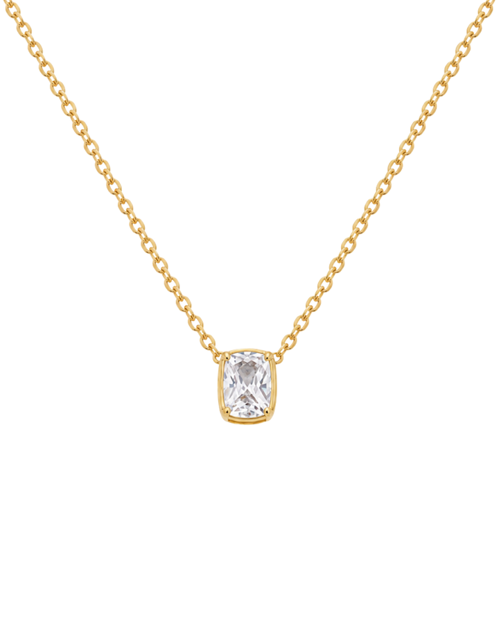Sterling Silver Mini Elongated Cushion Drop Necklace