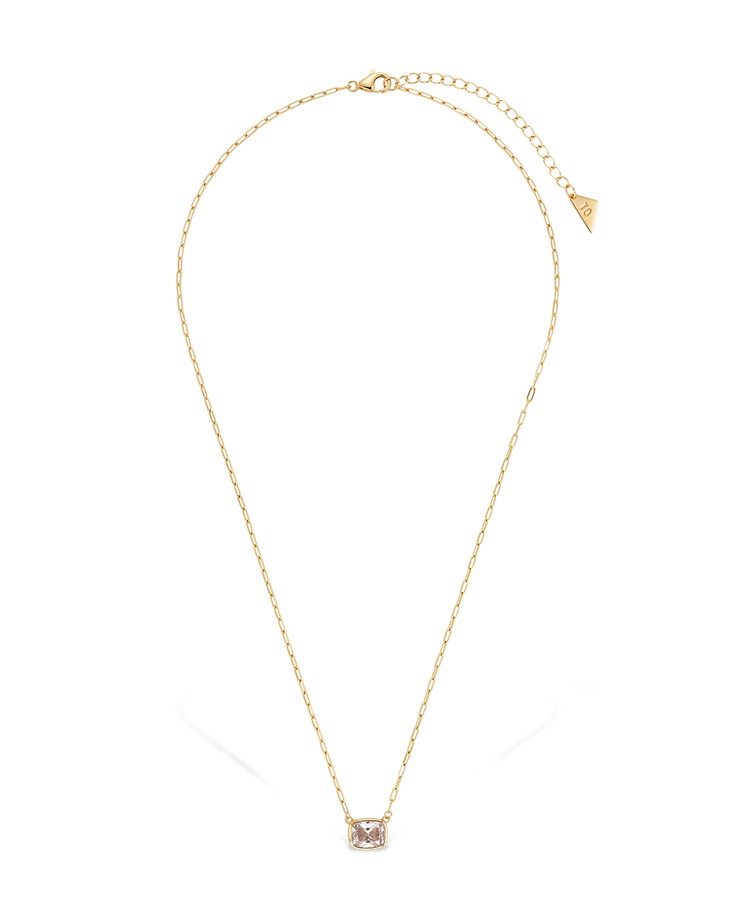 Sterling Silver Mini Elongated Cushion Paperclip Chain Necklace