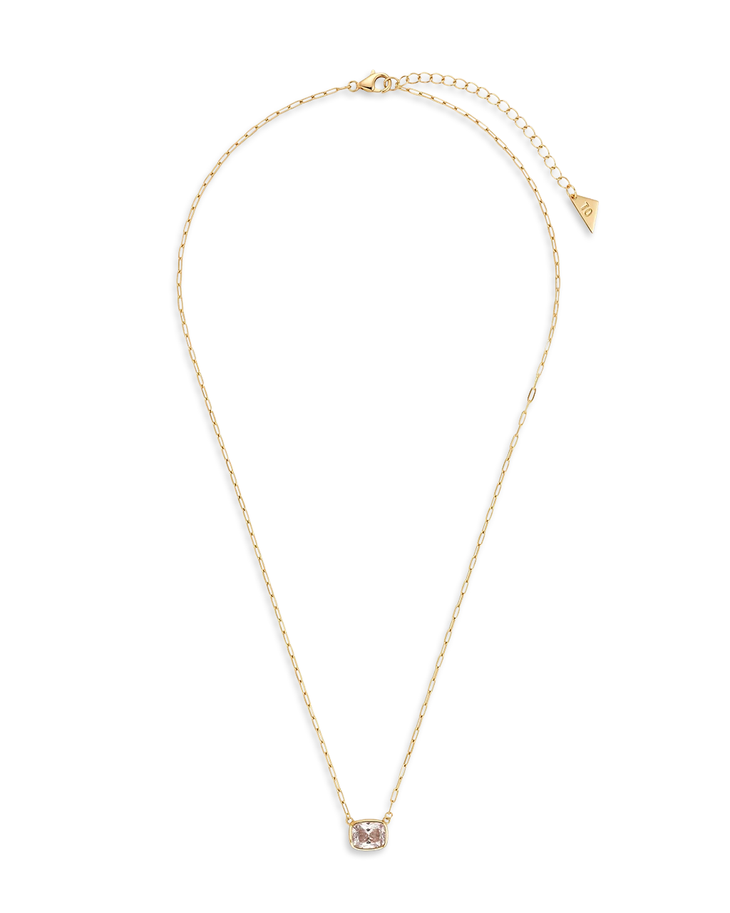 Sterling Silver Mini Elongated Cushion Paperclip Chain Necklace