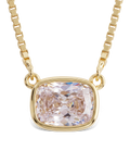 Sterling Silver Mini Elongated Cushion Box Chain Necklace