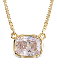 Sterling Silver Mini Elongated Cushion Box Chain Necklace