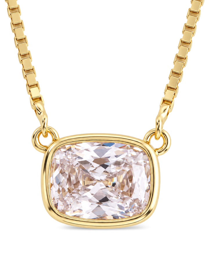 Sterling Silver Mini Elongated Cushion Box Chain Necklace