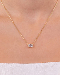 Sterling Silver Mini Elongated Cushion Box Chain Necklace