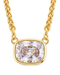 Sterling Silver Mini Elongated Cushion Wheat Chain Necklace