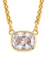 Sterling Silver Mini Elongated Cushion Wheat Chain Necklace