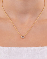 Sterling Silver Mini Elongated Cushion Wheat Chain Necklace