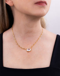 Sterling Silver Elongated Cushion Paperclip Chain Necklace