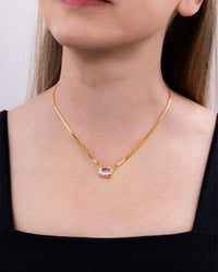 Sterling Silver Elongated Cushion Box Chain Necklace