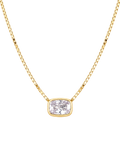 Sterling Silver Elongated Cushion Box Chain Necklace