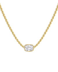Sterling Silver Elongated Cushion Wheat Chain Necklace