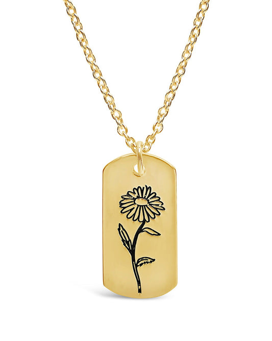 Birth Flower Pendant Necklace Sterling Forever Gold April / Daisy 
