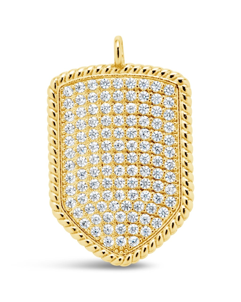 CZ Shield Charm - Sterling Forever