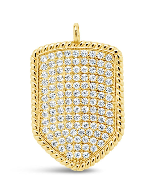 CZ Shield Charm - Sterling Forever