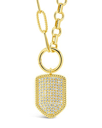 CZ Shield Charm - Sterling Forever
