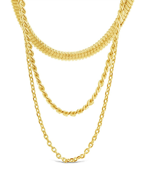 Brenna Triple Layered Chain Necklace - Sterling Forever