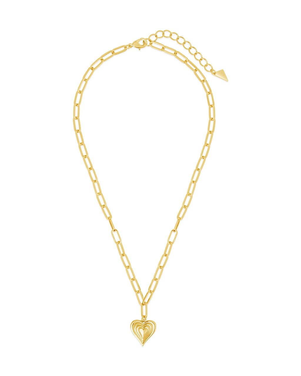 Paperclip Beating Heart Pendant Necklace - Sterling Forever