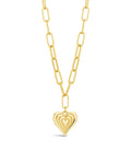 Paperclip Beating Heart Pendant Necklace - Sterling Forever