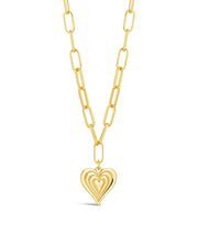 Paperclip Beating Heart Pendant Necklace - Sterling Forever