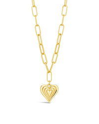 Paperclip Beating Heart Pendant Necklace - Sterling Forever
