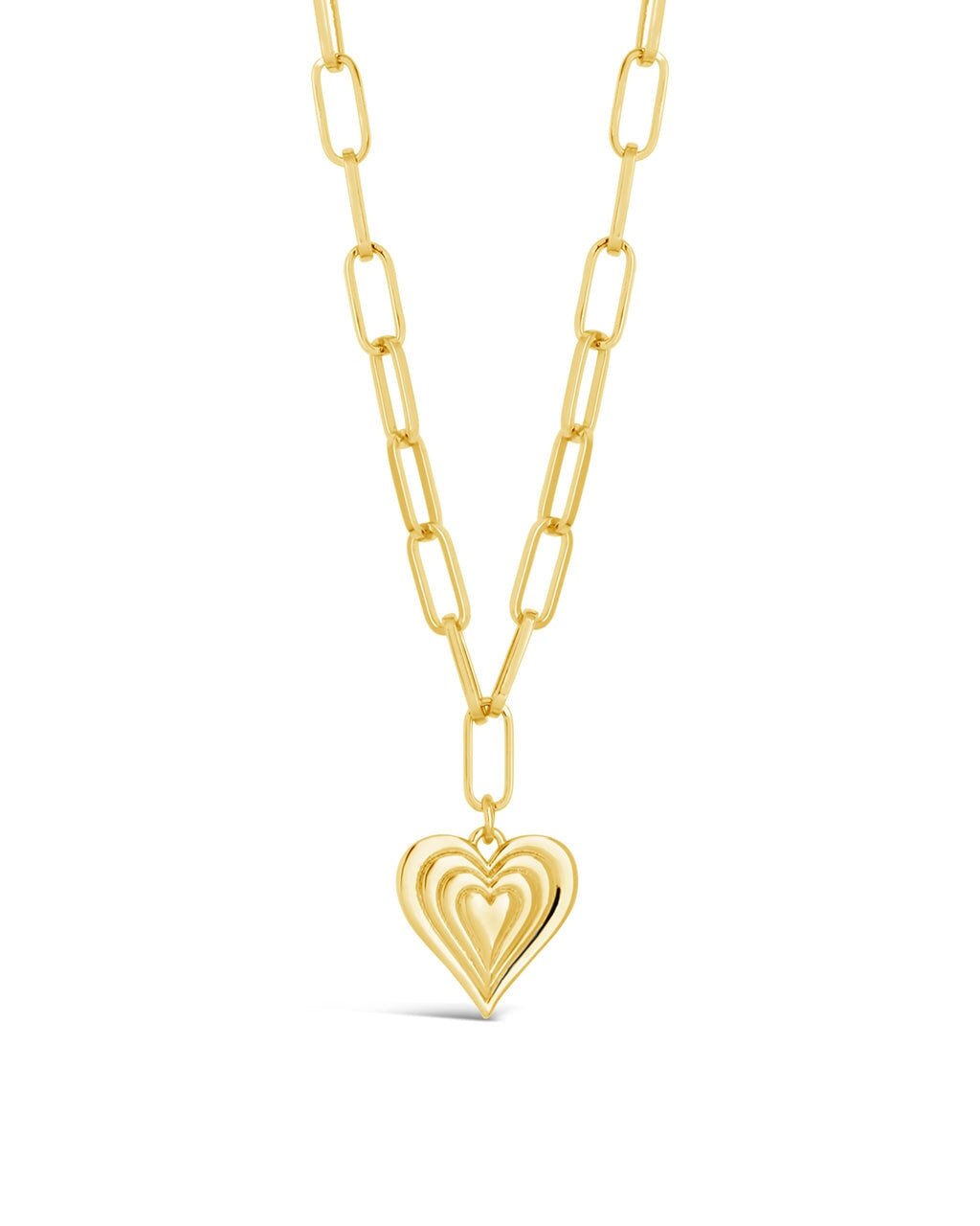 Paperclip Beating Heart Pendant Necklace - Sterling Forever