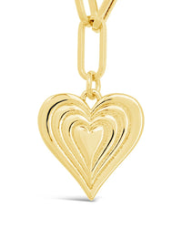 Paperclip Beating Heart Pendant Necklace - Sterling Forever