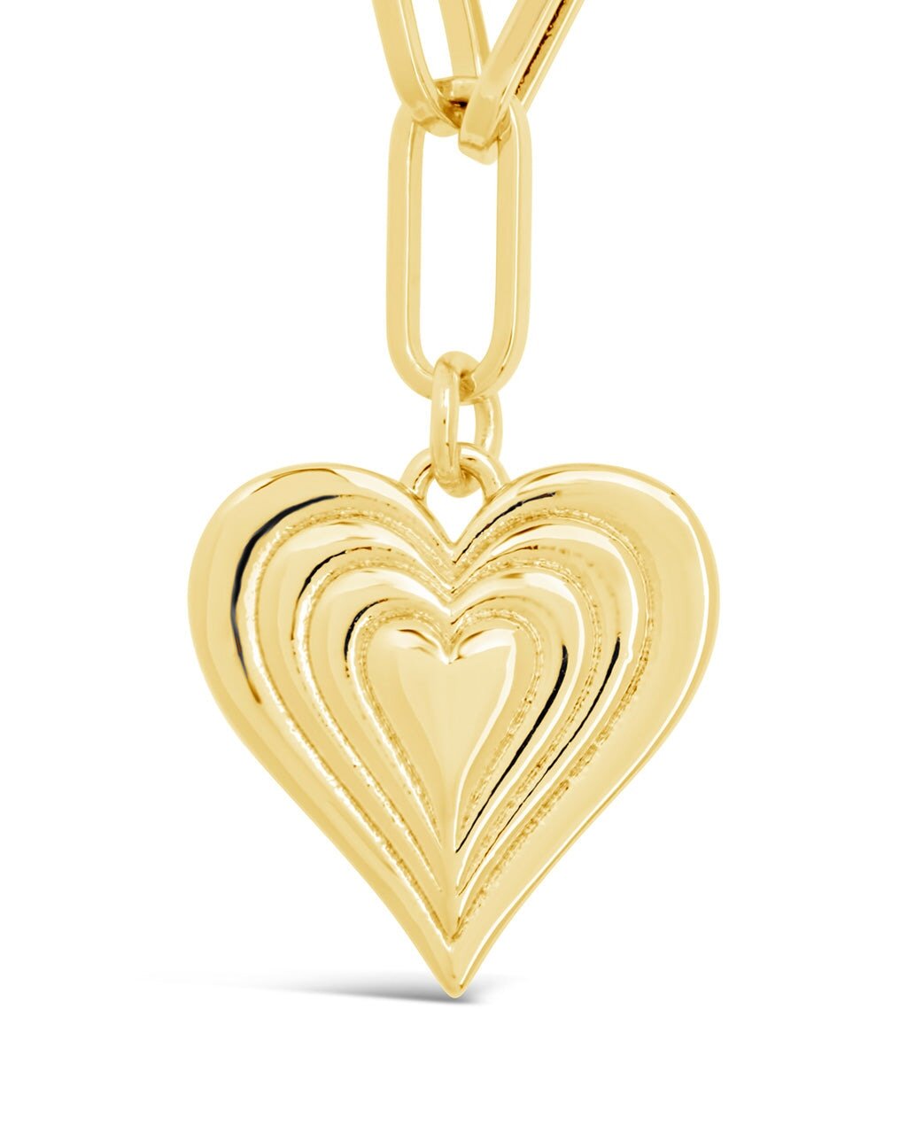 Paperclip Beating Heart Pendant Necklace - Sterling Forever