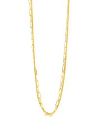 Emery Paperclip & Curb Chain Layered Necklace - Sterling Forever