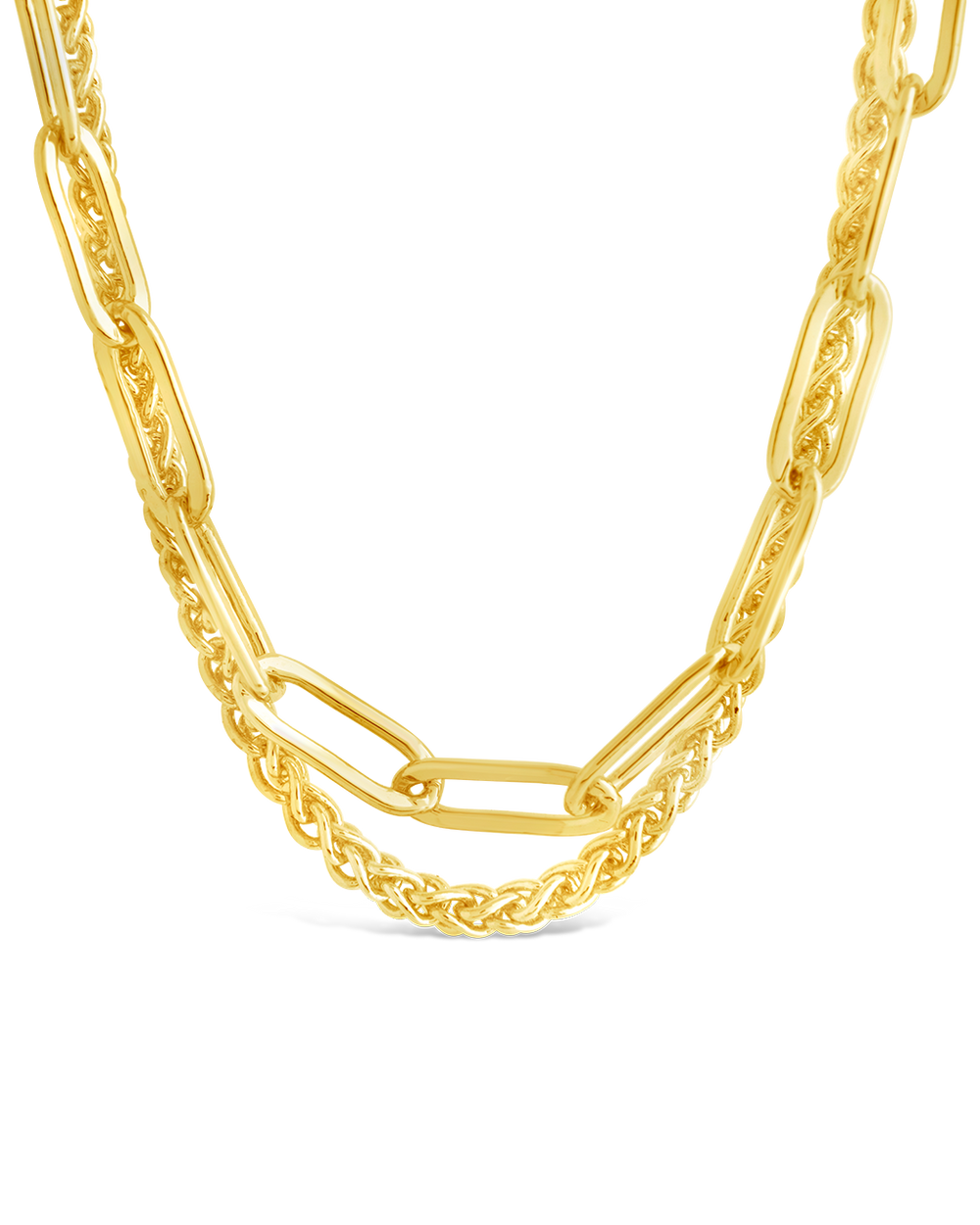 Emery Paperclip & Curb Chain Layered Necklace